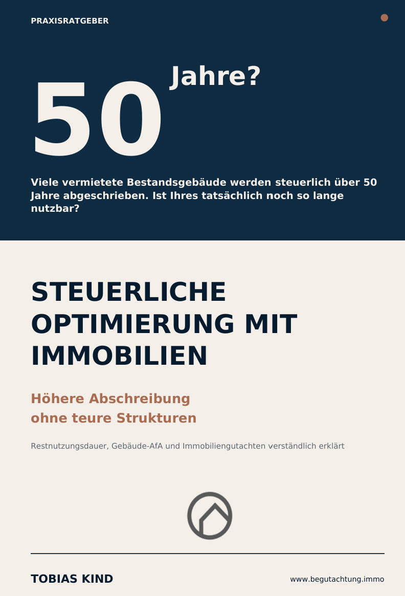 Teaserbild zum Beitrag: Bald erhältlich: Der Praxisratgeber zur Restnutzungsdauer und Gebäude-AfA